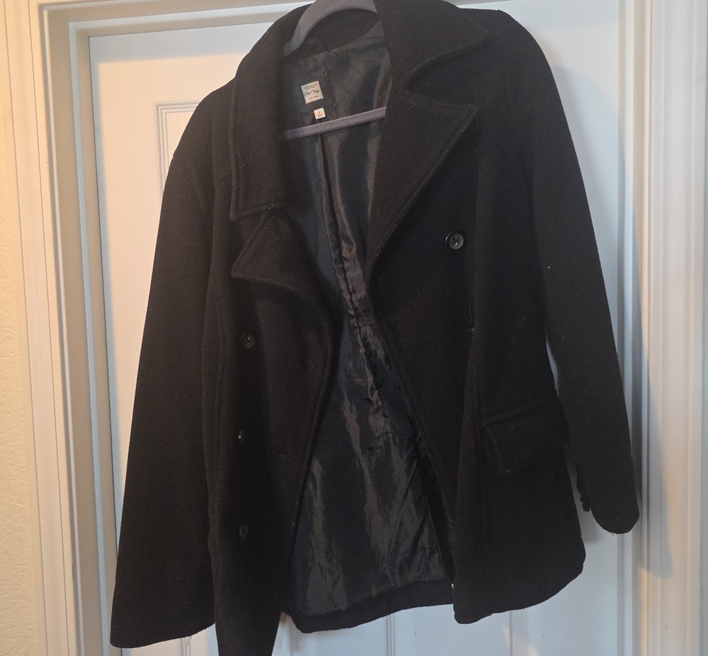 Old Navy Black Double-Breasted Peacoat